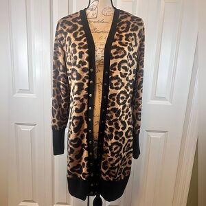 Animal Print Duster Cardigan